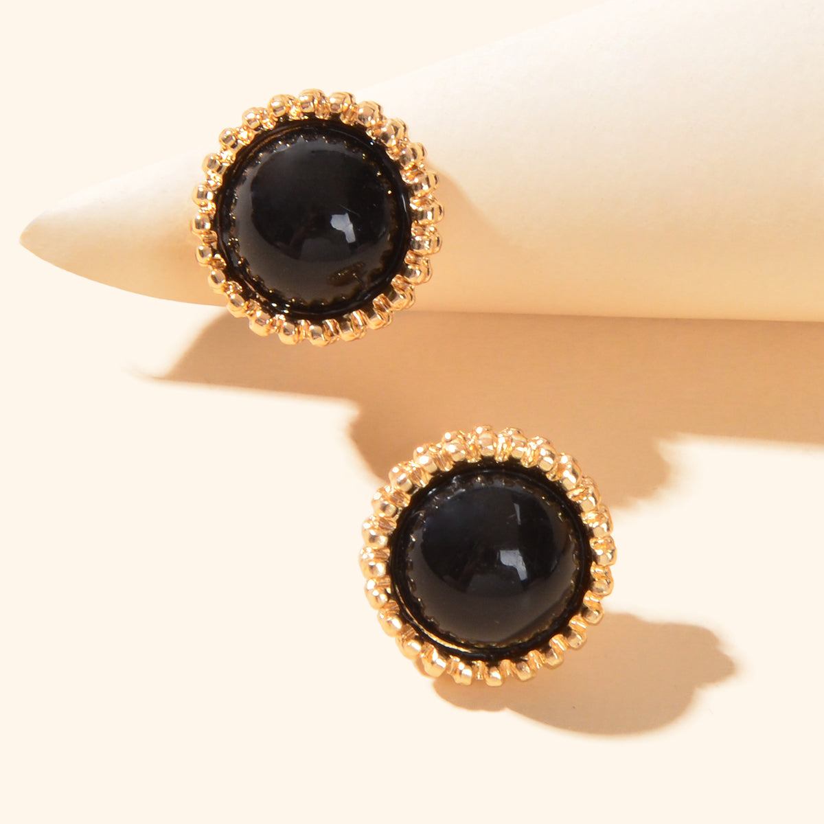 Women Dainty Gifts Gold Silver Plated Pearl Round Stud Wedding Bridal Earrings-5