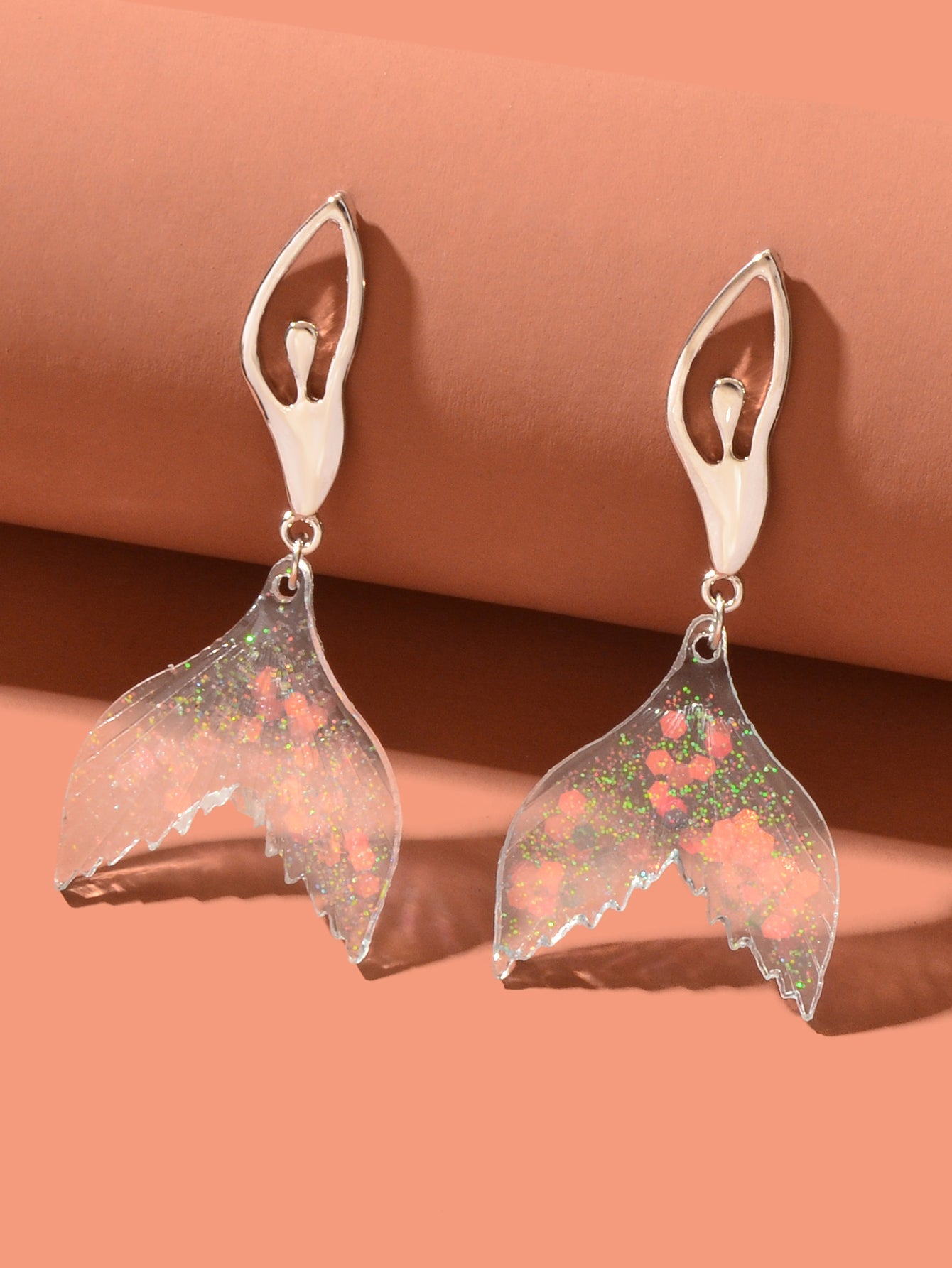 Graceful Mermaid Dancer Earrings Whimsical Fashion Design Stud Jewellery Gift-4