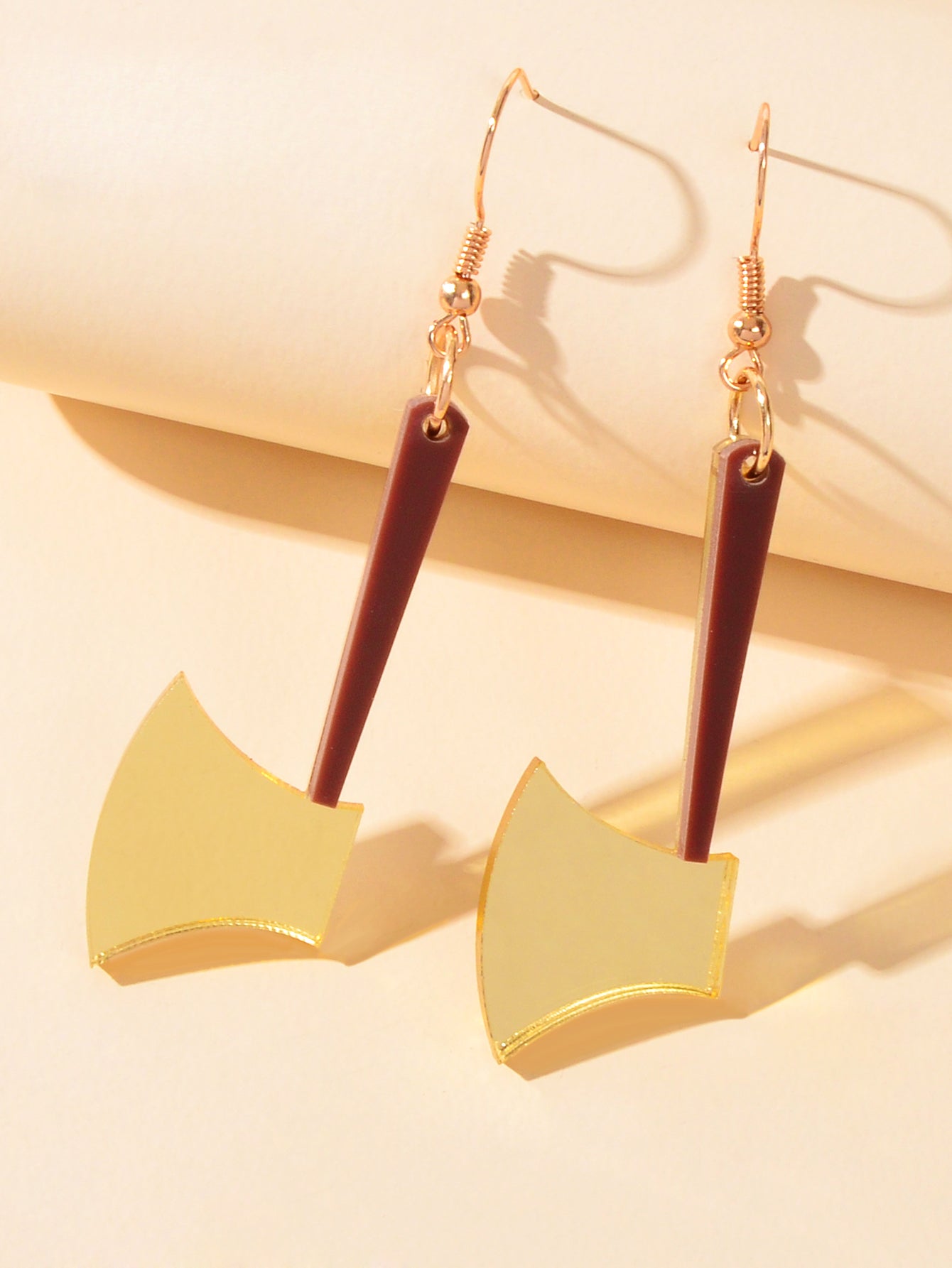 Acrylic Statement Geometric Axe Design Drop Dangling Elements Female Earrings-1