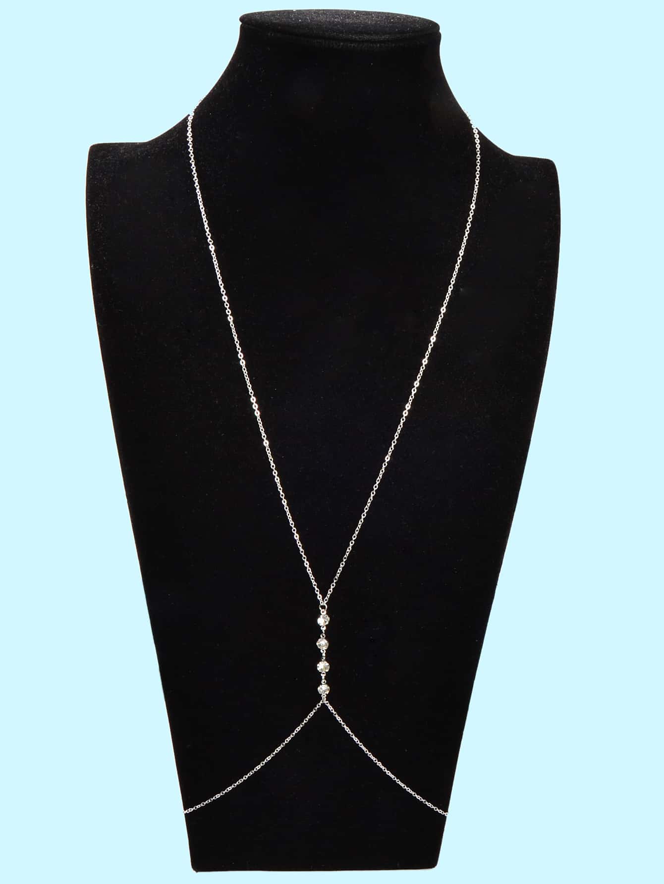 Dazzling Rhinestone Double-Layer Body Chain Glamorous Statement Jewelry-2