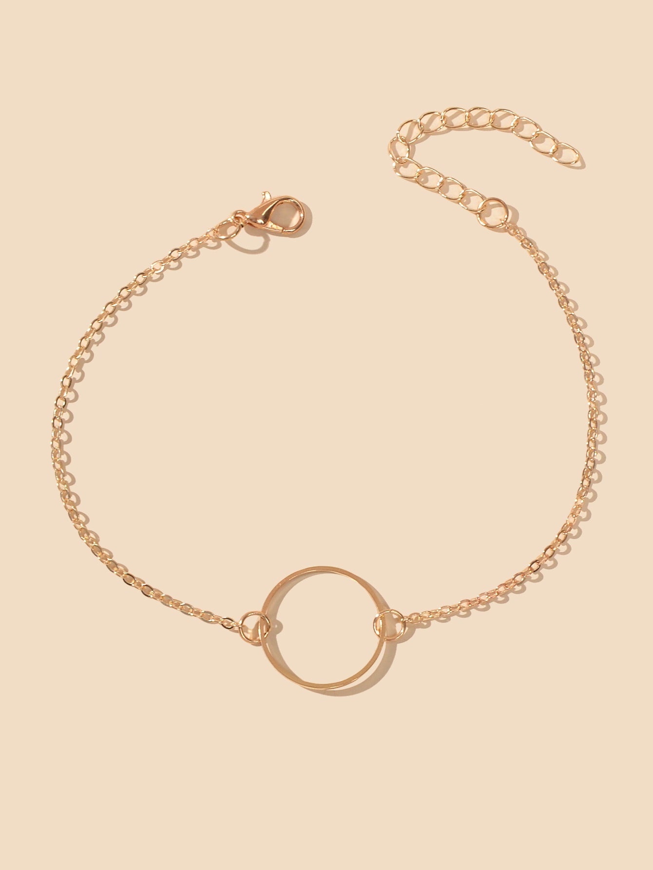 1 pc Foot Beach Jewellery Minimalist Gold Chain Circle Charm Boho Chic Anklet-1