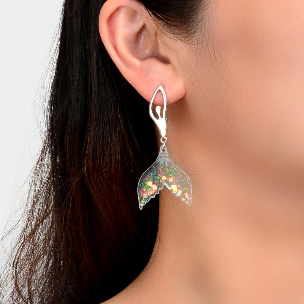 Graceful Mermaid Dancer Earrings Whimsical Fashion Design Stud Jewellery Gift-3