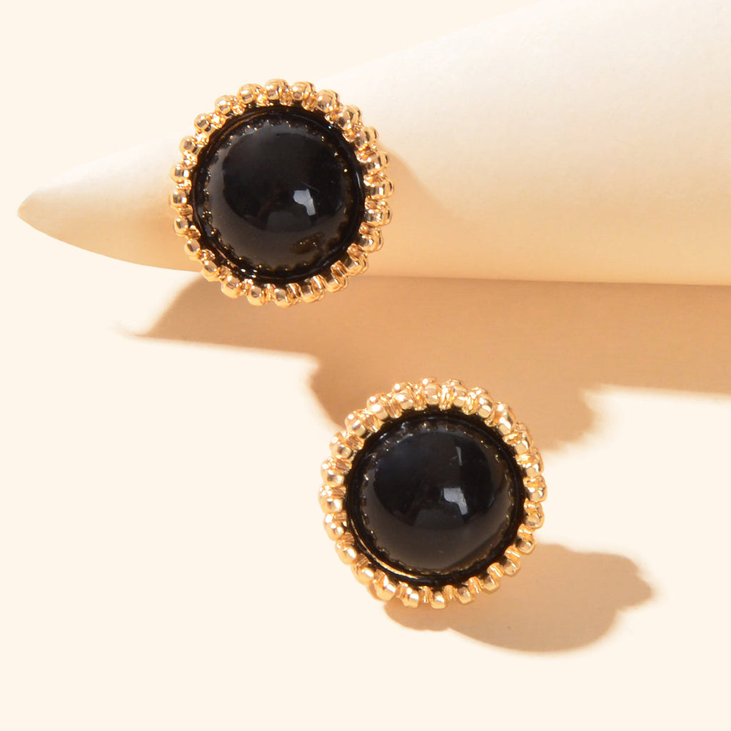 Women Dainty Gifts Gold Silver Plated Pearl Round Stud Wedding Bridal Earrings-5