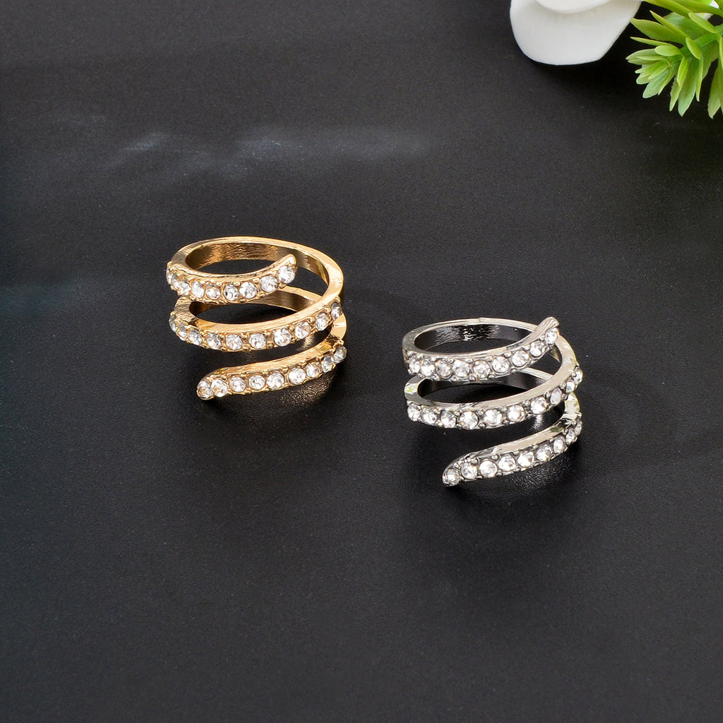 Elegant Stunning Spiral Diamond Ring Timeless Sparkling Finger Jewellery Gift-0