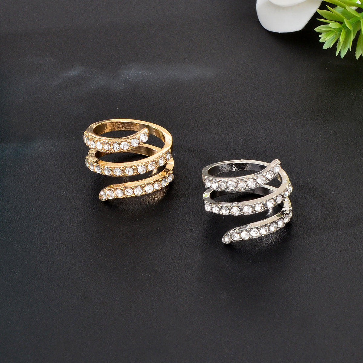 Elegant Stunning Spiral Diamond Ring Timeless Sparkling Finger Jewellery Gift-0