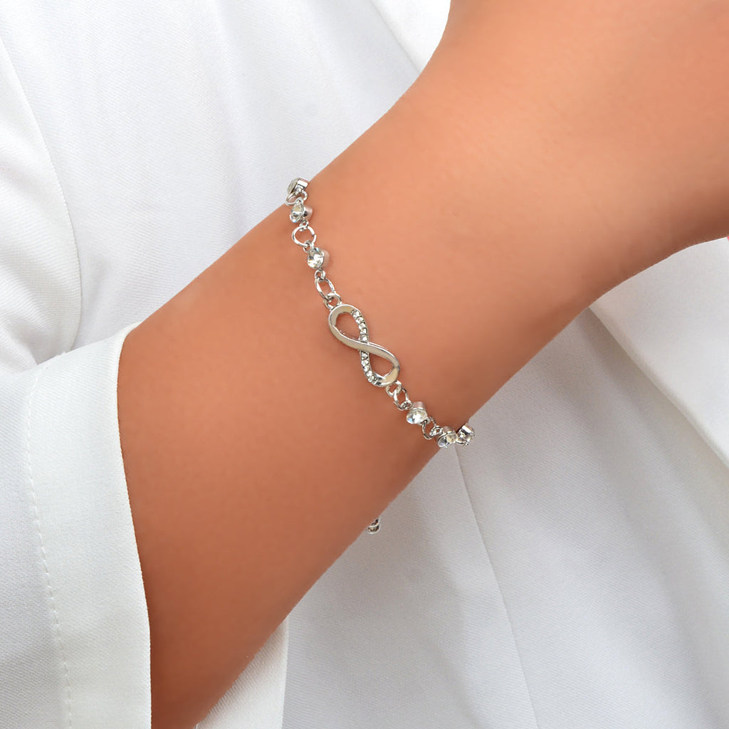 Fashion Women's Adjustable Chain Slide Bracelet Gorgeous Zircon Crystal Jewelry-0