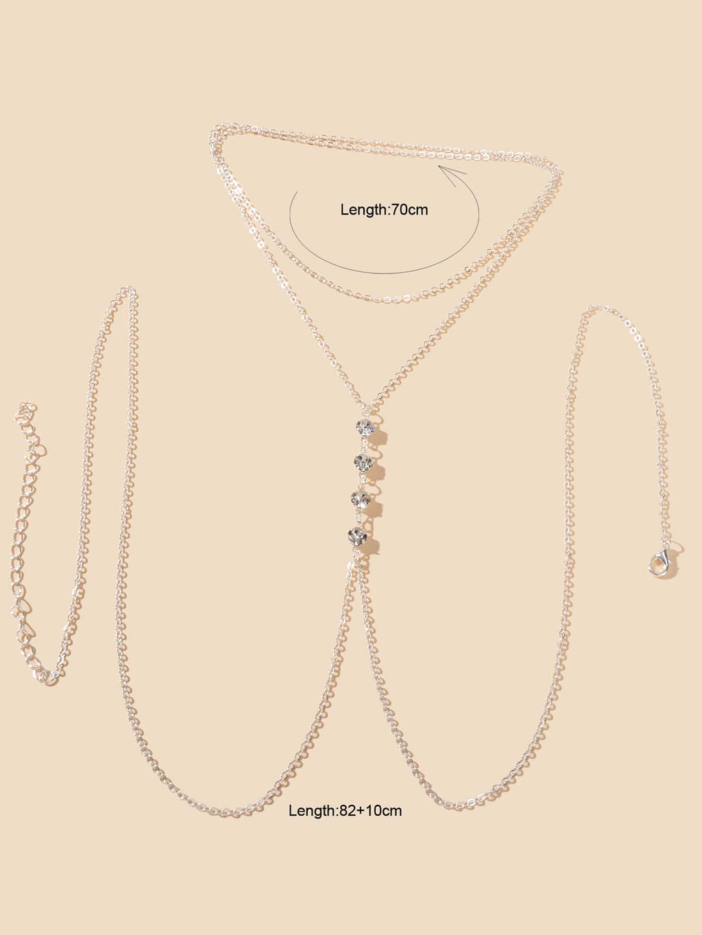 Dazzling Rhinestone Double-Layer Body Chain Glamorous Statement Jewelry-1