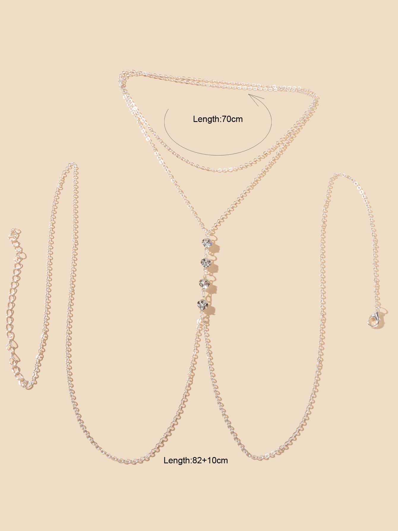 Dazzling Rhinestone Double-Layer Body Chain Glamorous Statement Jewelry-1