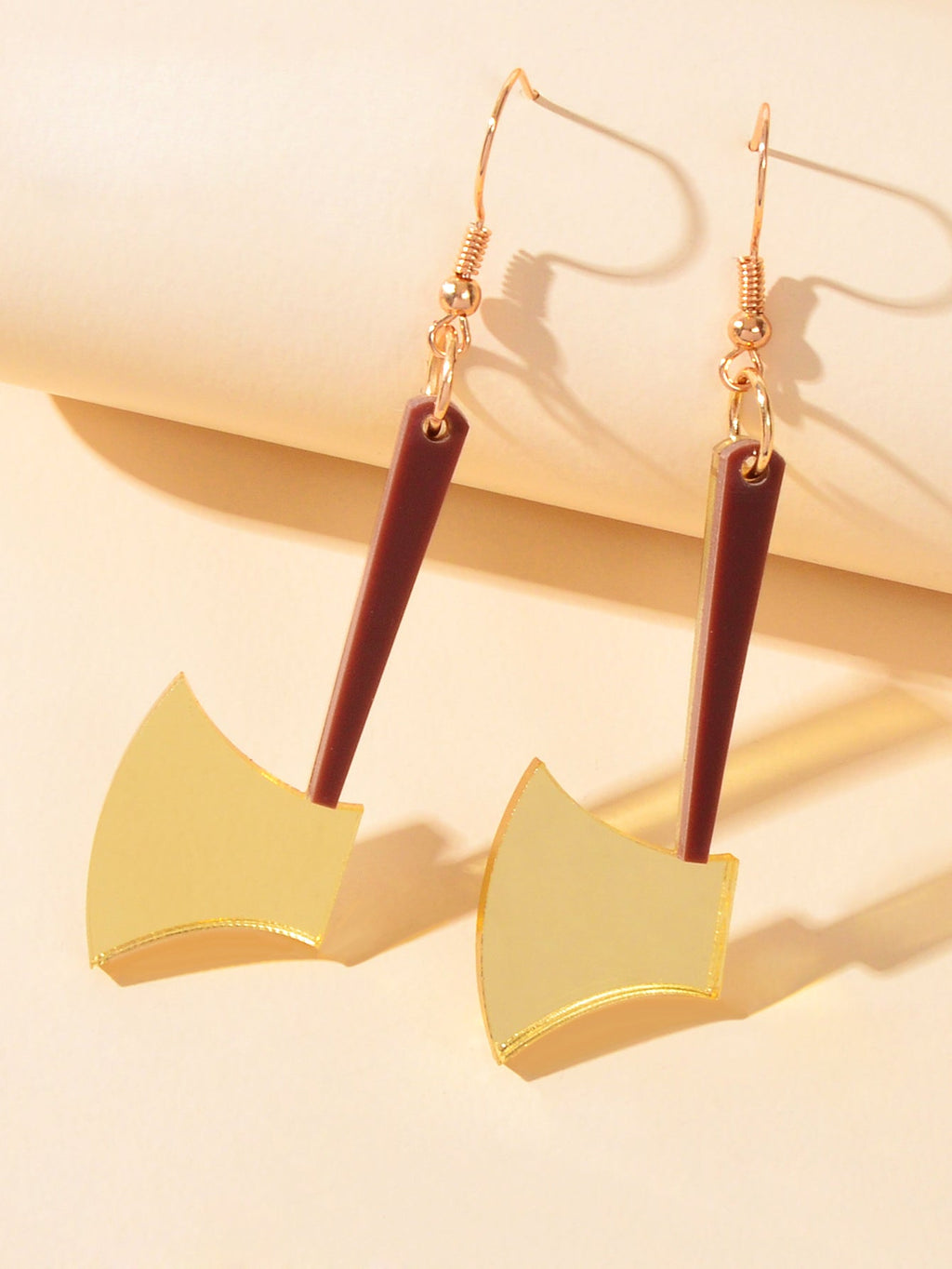 Acrylic Statement Geometric Axe Design Drop Dangling Elements Female Earrings-1