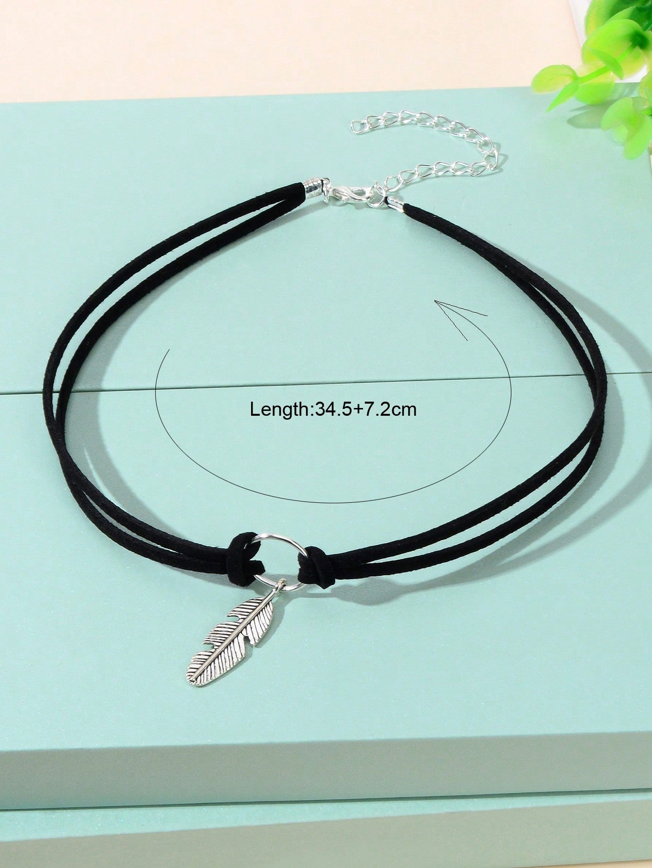 Vintage Feather Pendant Double Layer Leather Necklace - Boho Chic Accessory-3