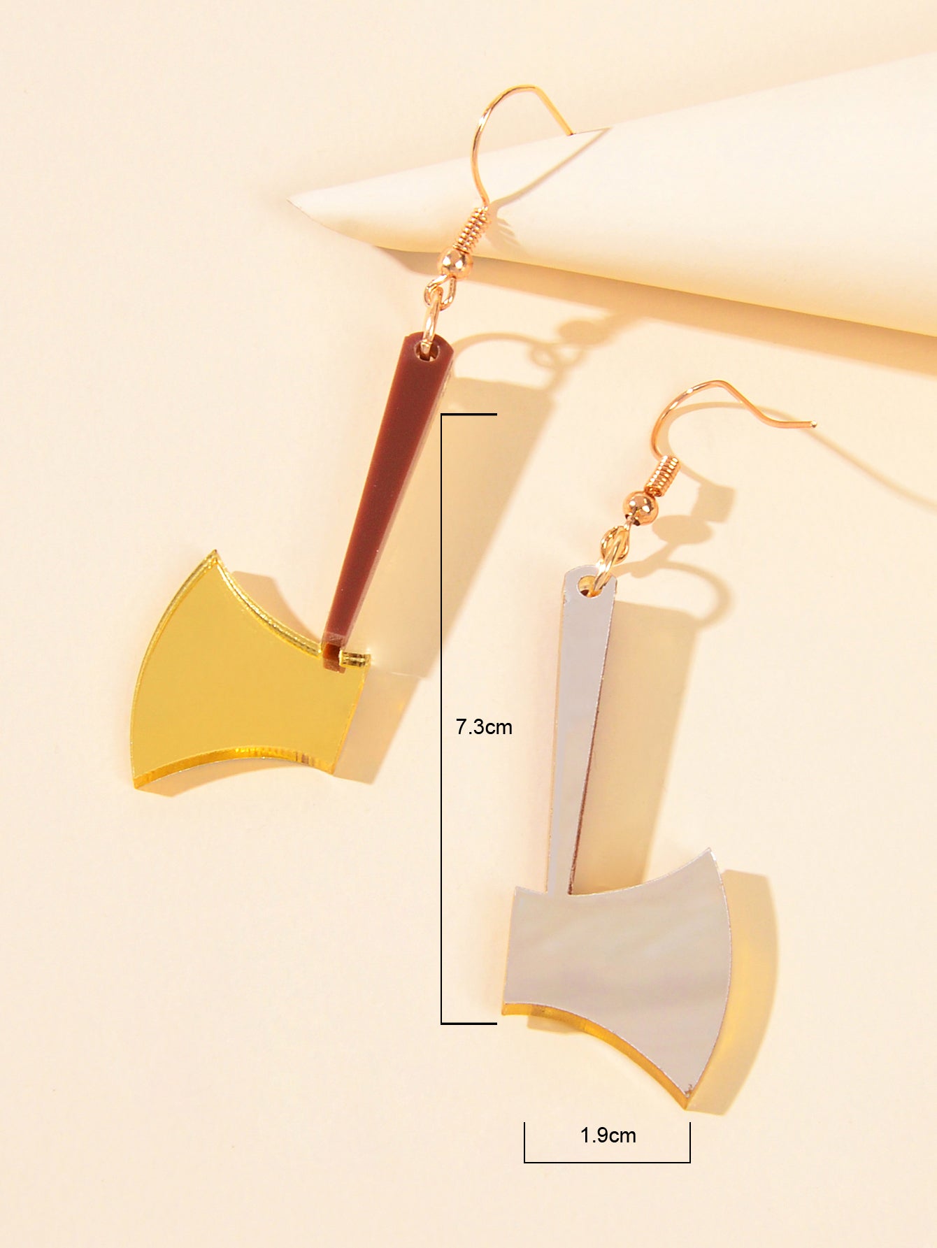 Acrylic Statement Geometric Axe Design Drop Dangling Elements Female Earrings-3