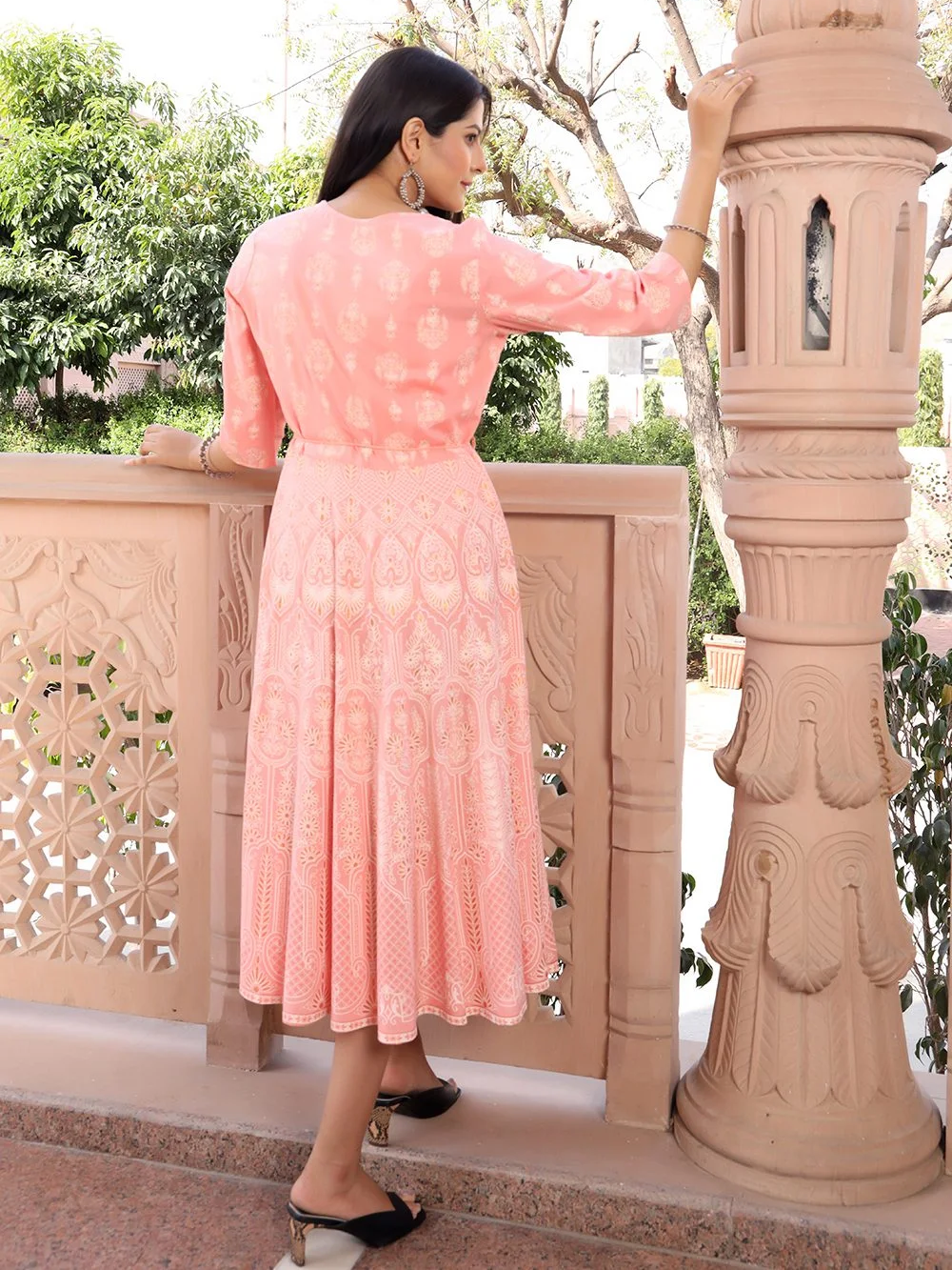 Handcrafted Rayon Anarkali Kurti with Intricate Embroidery
