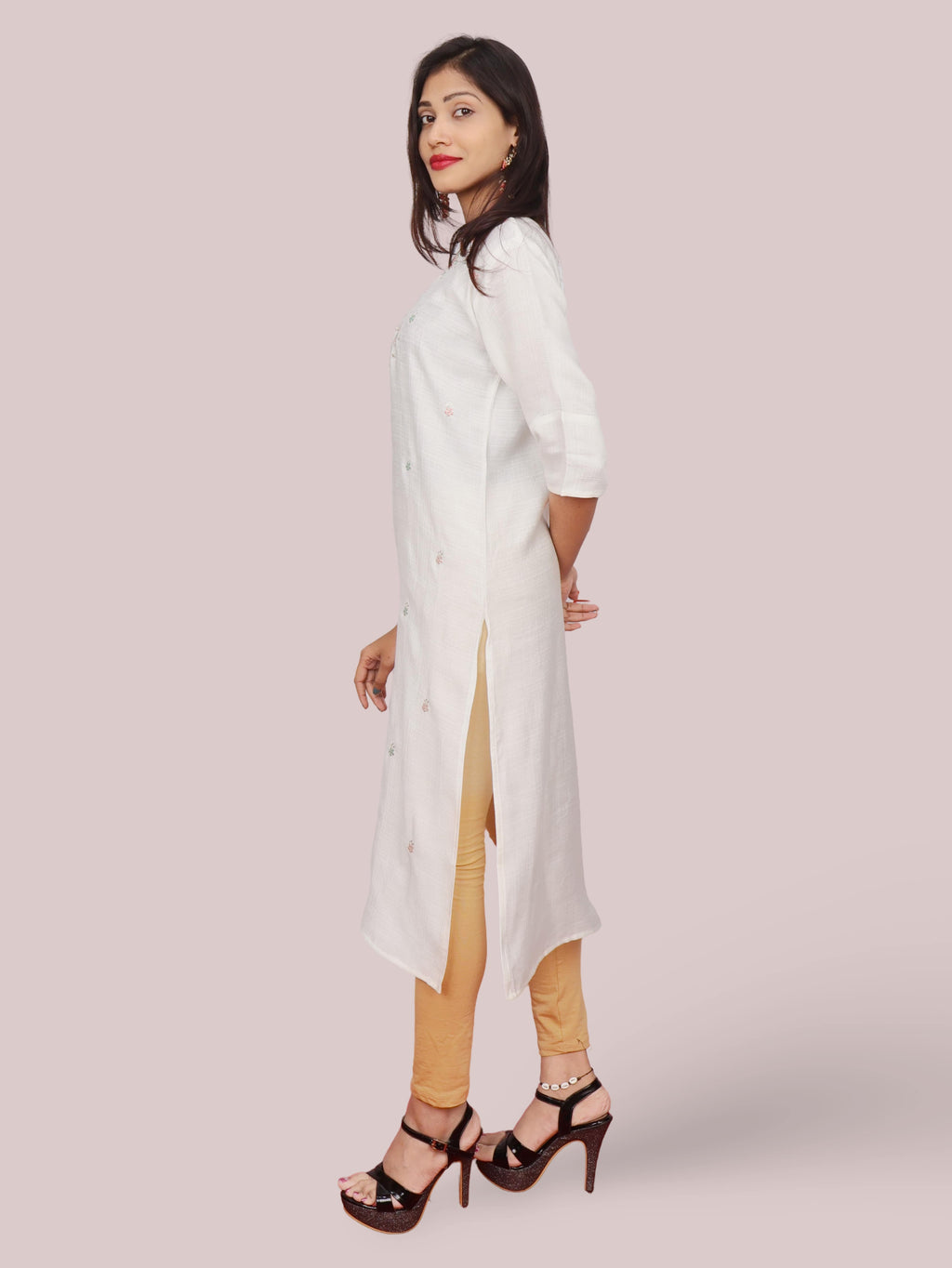 Cotton Kurti with Beautifully Embroidered Neckline