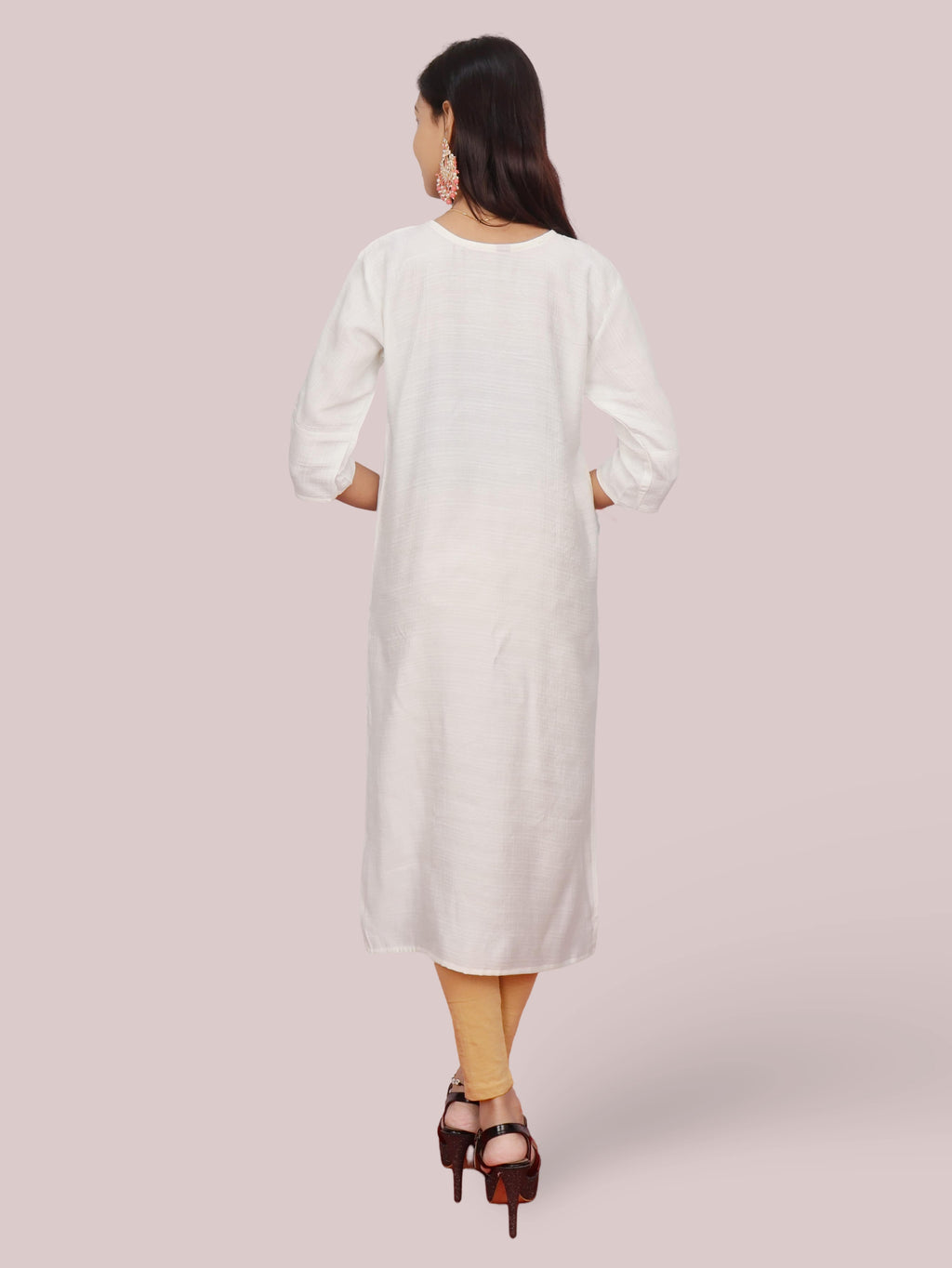 Cotton Kurti with Beautifully Embroidered Neckline