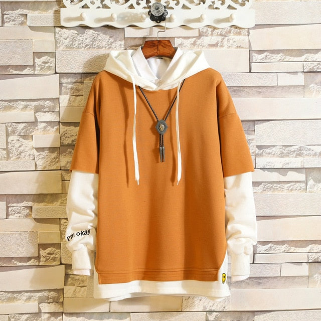 5XL Hoodies Sweatshirts Men Fake 2PAC Cotton Hooded Japanese Style Sweatshirt Mens Hip Hop Brown Causal Hoodiee Xxxtentacion-0